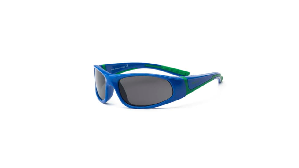 Real Kids Shades Royal/Green Double Injection Flex Fit Frame with PC Smoke Lens 4+, Boys 4BOLRYGR