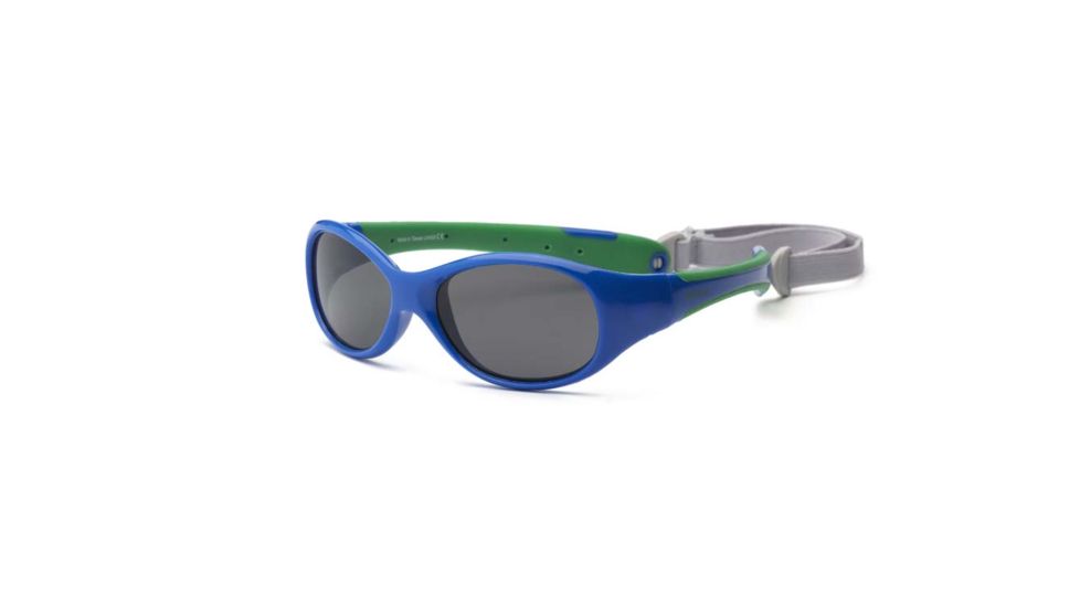 Real Kids Shades Royal/Green Double Injection Flex Fit Removable Band Frame with PC Smoke Lens 4+, Boys 4EXPRYGR