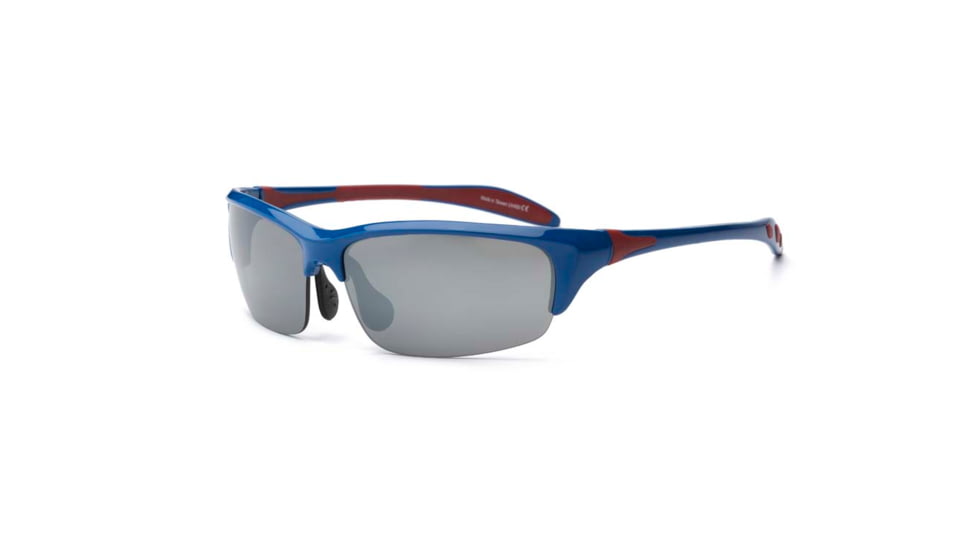 Real Kids Shades Royal/Red Blade Frame Polycarbonate with Silver Mirror Lens 10+, Unisex 10BLDRYRD