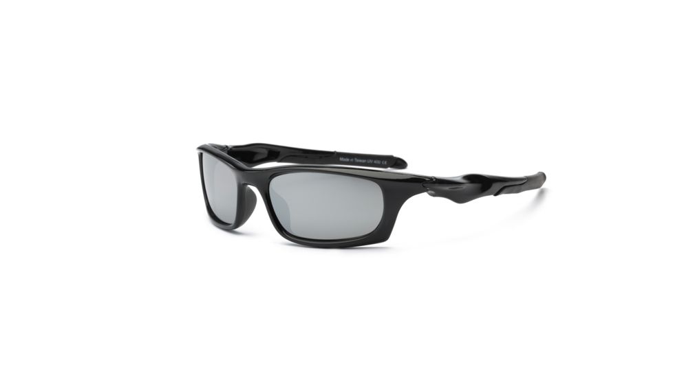 Real Kids Shades Storm Sunglasses, Black Frame with White Blue Mirror Lens, Young Adult 10STOBLK
