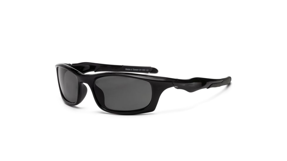 Real Kids Shades Storm Sunglasses, Black Frame with Polarized Smoke Lens, Young Adult 10STOBLKP2