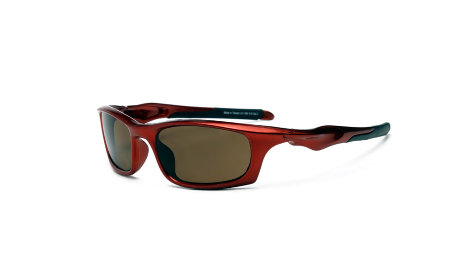 Real Kids Shades Storm Sunglasses, Red Frame with Polarized Brown Lens, Young Adult 10STOREDP2