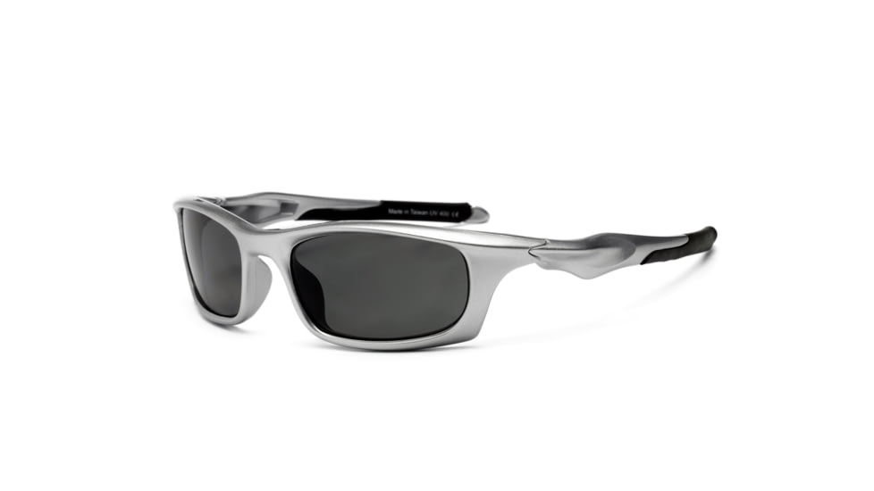 Real Kids Shades Storm Sunglasses, Silver Frame with Polarized Smoke Lens, Young Adult 10STOSLVP2