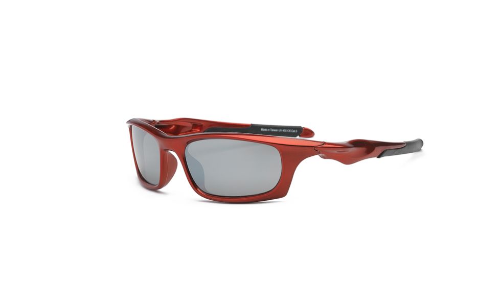 Real Kids Shades Storm Sunglasses, Red Frame with Silver Mirror Lens, Youth 7STORED