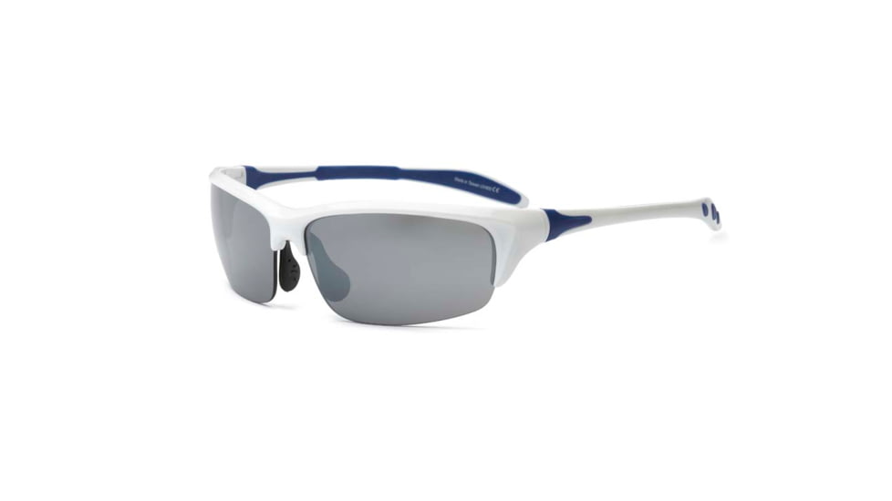 Real Kids Shades White/Navy Blade Frame Polycarbonate with PC/Polarized Lens 10+, Unisex 10BLDWHNVP2