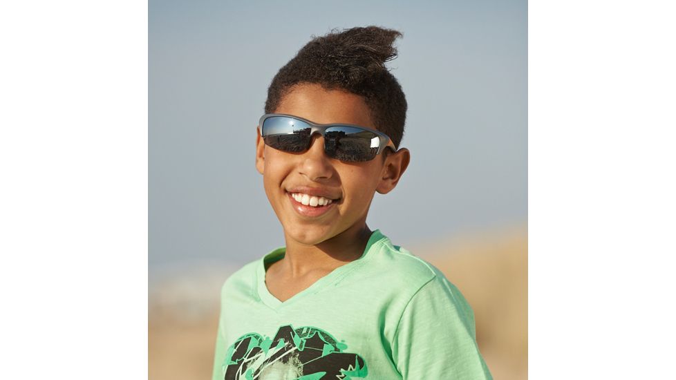 Real Kids Shades White/Navy Blade Frame Polycarbonate with Silver Mirror Lens 10+, Unisex 10BLDWHNV