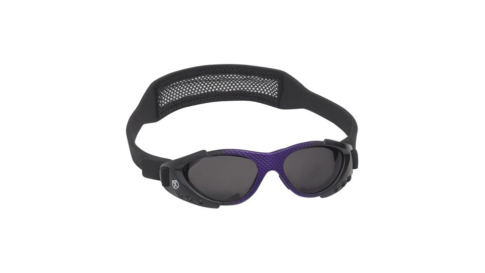 Real Kids Shades Xtreme Sports Sunglasses 3-7 Years - Purple Matte Metallic &amp; Shiny Black w/ Black Mesh Band 37XTRSBLKPURP