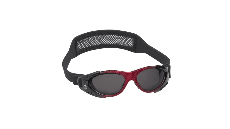 Real Kids Shades Xtreme Sports Sunglasses 3-7 Years - Red Matte Metallic &amp; Shiny Black w/ Black Mesh Band 37XTRSBLKRED