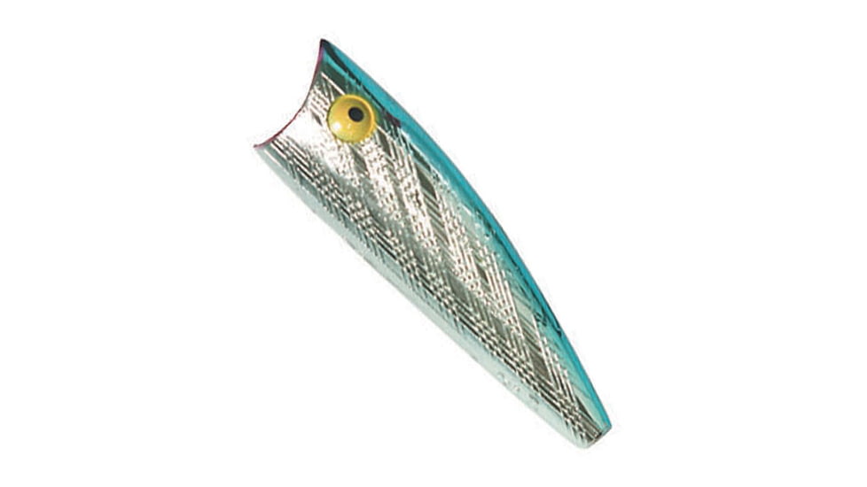 Rebel Lures Rebel P60G1 Pop-R Topwater Bait, 2 1/2in, 1/4 oz, Floating, Silver/Blue, P6003