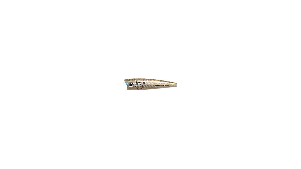 Rebel Lures Rebel Super Pop-R Topwater Bait, 3 1/8in, 5/16oz, Floating, Silver Shiner, P66ZSS-R