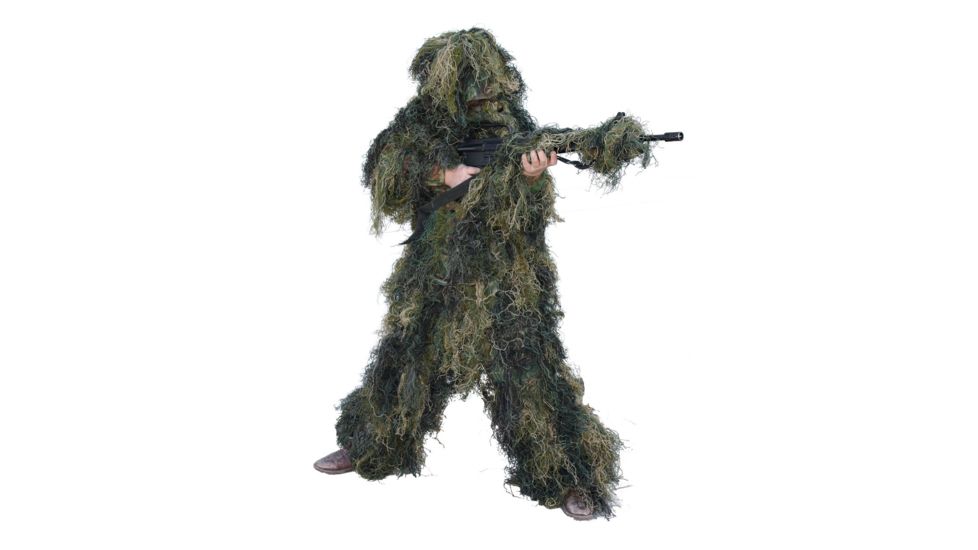 Red Rock Outdoor Gear 5 Piece Ghillie Suit, Woodland, Youth Medium 70915YM