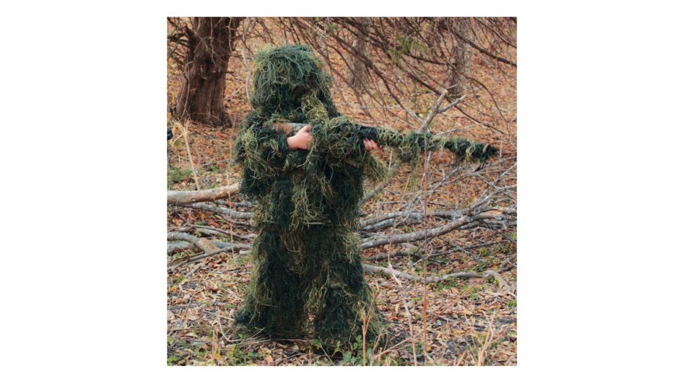 Red Rock Outdoor Gear 5-Piece Ghillie Suit, Woodland, Youth Size 10-12, 70915YM