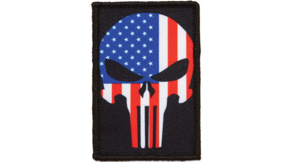 Red Rock Outdoor Gear Morale Patch, Skull USA Flag, 97-017
