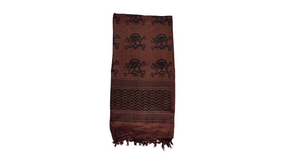 Red Rock Outdoor Gear Shemagh Head Wrap - Skull w/ Crossbones Brown/Black, One-Size 70-27