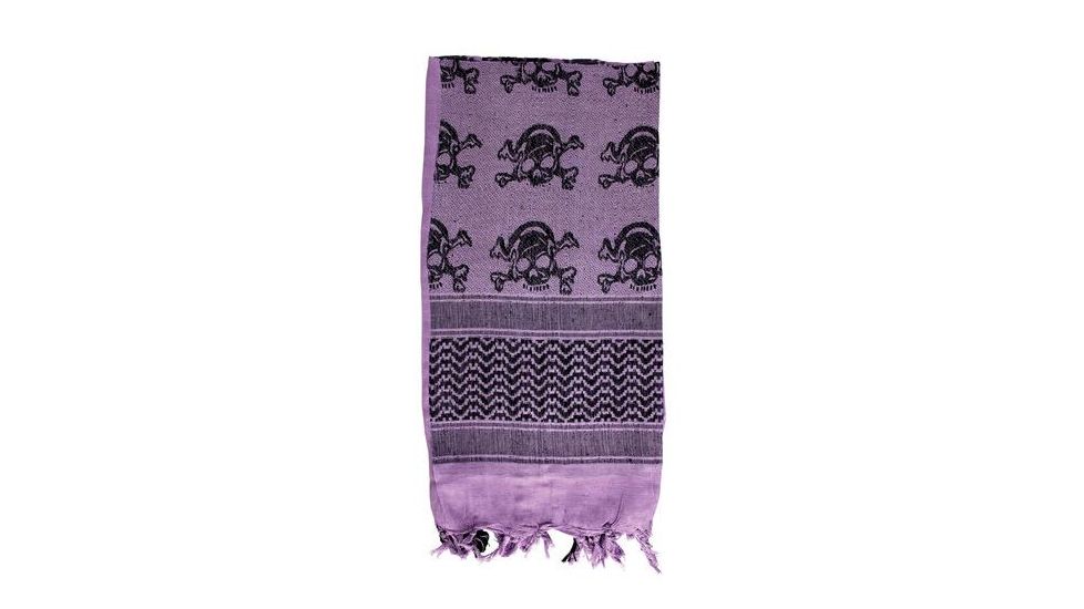 Red Rock Outdoor Gear Shemagh Head Wrap, Skull w/ Crossbones Purple/Black, 70-28