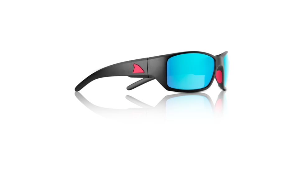 Redfin Polarized Wassaw Sunglasses, MBlack Frame, Gulf Blue Polarized Lens, One Size, 1301