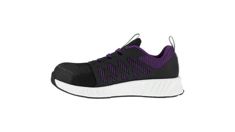 Reebok Fusion Flexweave Athletic Work Shoe - Womens, Wide, Black/Purple, 8, 690774487970