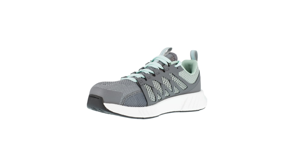 Reebok Fusion Flexweave Athletic Work Shoe - Womens, Wide, Grey/Mint Green, 7, 690774488472