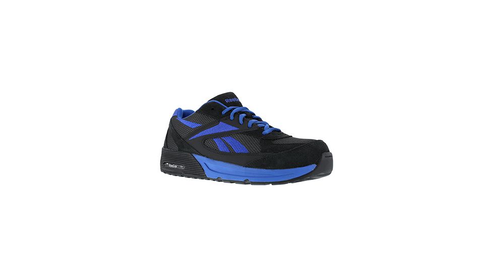 Reebok Mens Beviad Suede Leather Retro Jogger Oxford, Black/Blue, 6.5 RB4721-BLACK/BLUE-6.5-MENS-W