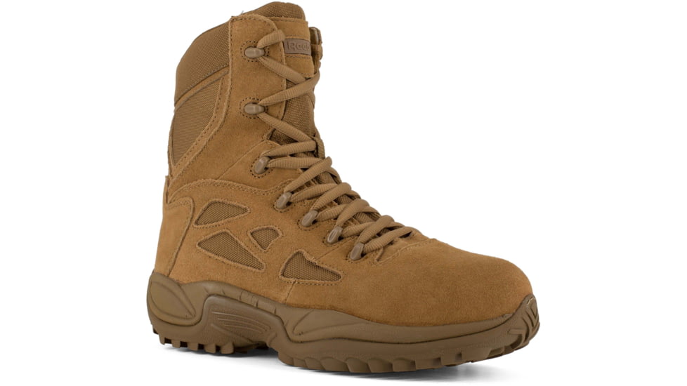 Reebok Mens Rapid Response RB Stealth 8in Boot w/Side Zipper, Coyote, 11.5, RB8850-COYOTE-11.5-MENS-W