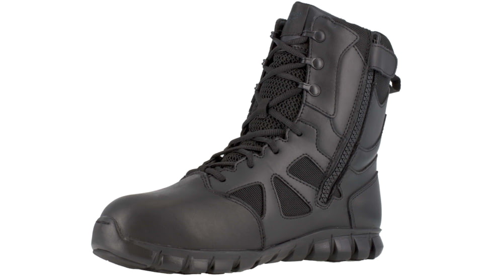 Reebok Sublite Cushion 8 inch Composite Toe Tactical Boot w/Side Zip - Mens, Black, 15M, RB8807-Black-15-Male-M
