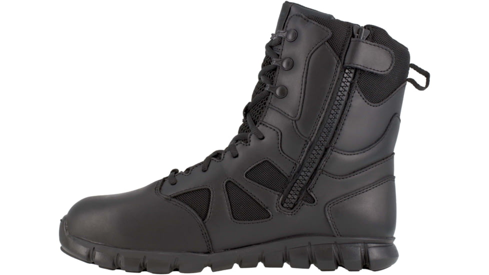 Reebok Sublite Cushion 8 inch Composite Toe Tactical Boot w/Side Zip - Mens, Black, 15M, RB8807-Black-15-Male-M