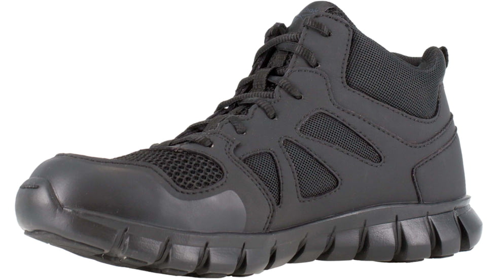 Reebok Sublite Cushion Mid, Soft Toe Tactical Boot - Mens, Black, 7.5M, RB8405-Black-7.5-Male-M