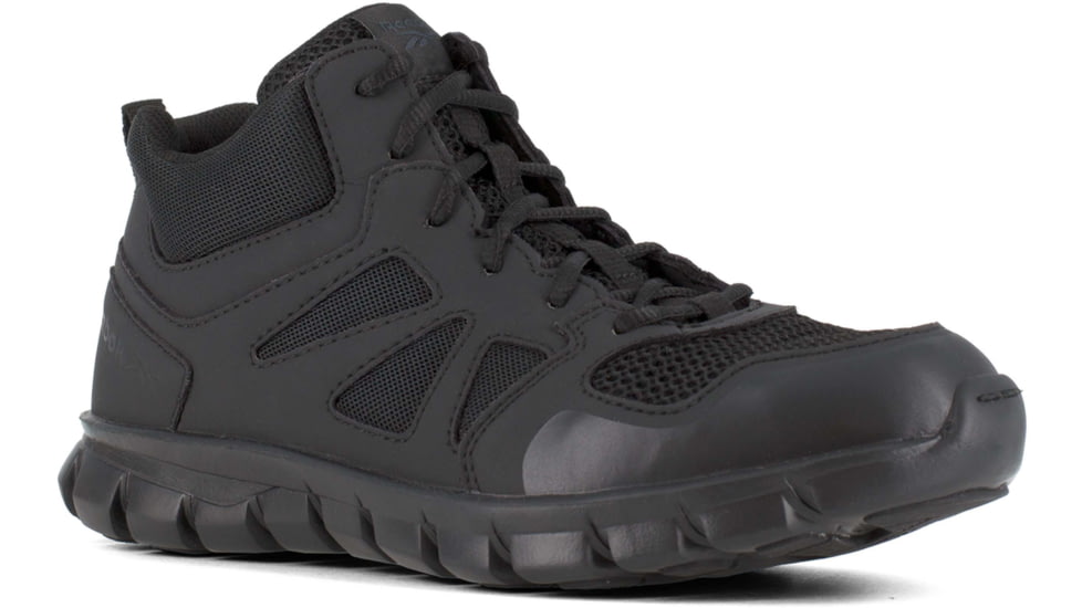 Reebok Sublite Cushion Mid, Soft Toe Tactical Boot - Mens, Black, 7.5M, RB8405-Black-7.5-Male-M