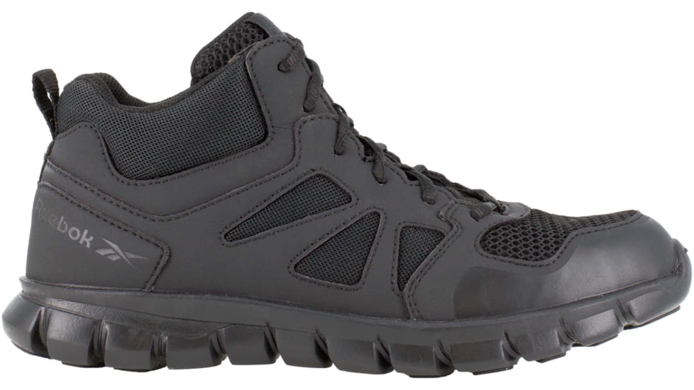 Reebok Sublite Cushion Mid, Soft Toe Tactical Boot - Womens, Black, 6W, RB805-Black-6-Female-W