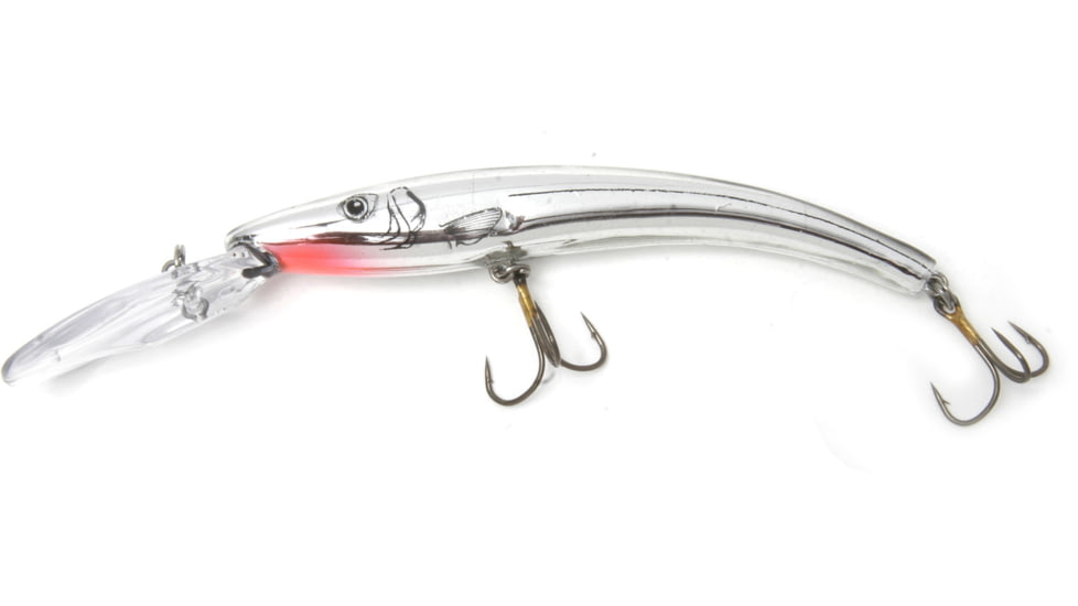 Reef Runner Deep Diver 800 Rattling Minnow, 28ft Diving Depth 6-3/16in, 5/8oz, Chrome &amp; Black, 80005