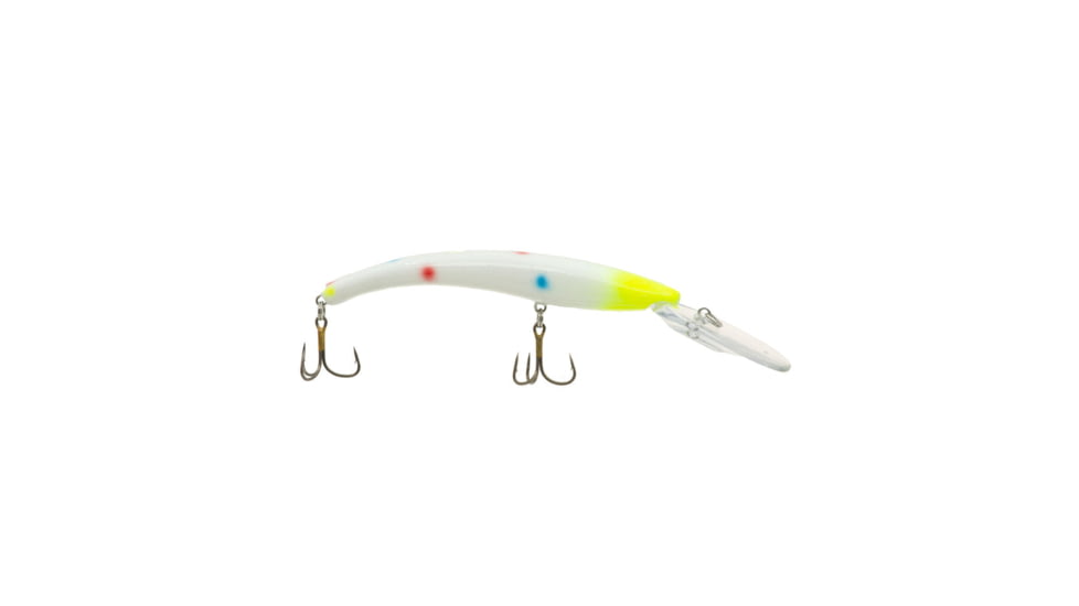 Reef Runner Deep Diver 800 Rattling Minnow, 28ft Diving Depth 6 3/16in, 5/8oz, Floating, Chartreuse/Wonderbread, 80092