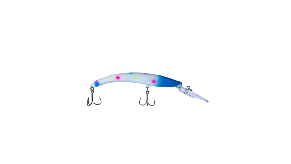 Reef Runner Deep Diver 800 Rattling Minnow, 28ft Diving Depth 6 3/16in, 5/8oz, Floating, Glow Blue Wonderbread, 800152