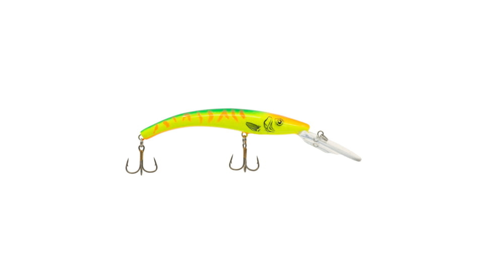 Reef Runner Deep Diver 800 Rattling Minnow, 28ft Diving Depth 6 3/16in, 5/8oz, Floating, Red Hot Tiger, 80025