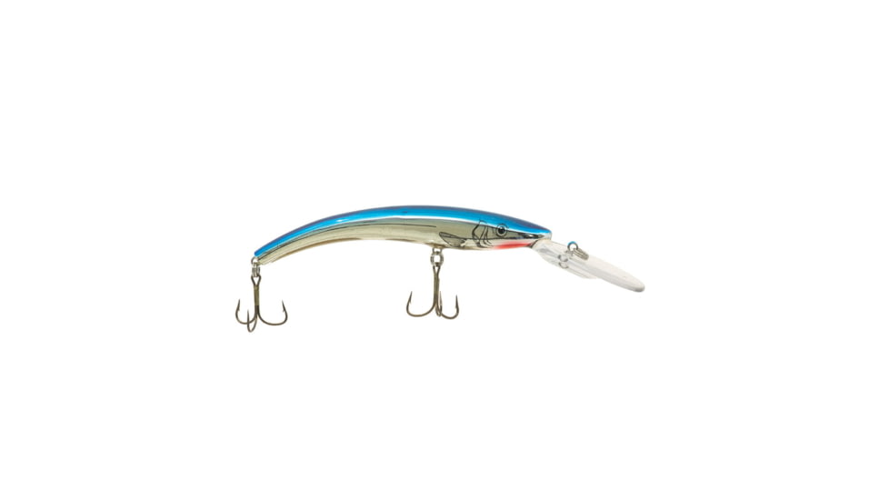 Reef Runner Deep Little Ripper 600 Minnow, 21ft Diving Depth, 4 9/16in, 1/4oz, Floating, Chrome/Blue, 60004