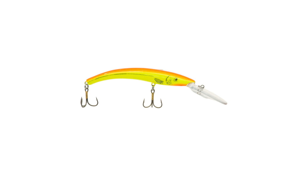 Reef Runner Deep Little Ripper 600 Minnow, 21ft Diving Depth, 4 9/16in, 1/4oz, Floating, Flame, 60097