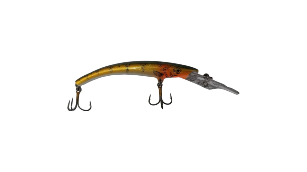 Reef Runner Deep Little Ripper 600 Minnow, 21ft Diving Depth, 4 9/16in, 1/4oz, Floating, Green Perch, 60009