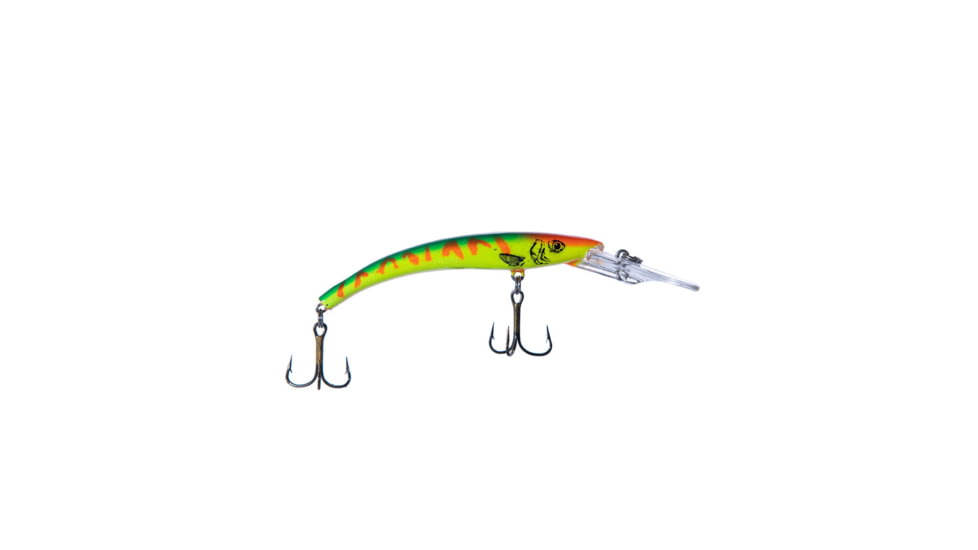 Reef Runner Deep Little Ripper 600 Minnow, 21ft Diving Depth, 4 9/16in, 1/4oz, Floating, Red Hot Tiger, 60025