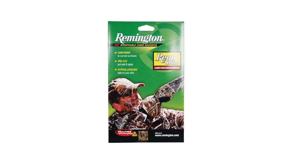 Remington Rem Skin Peel-and-Stick Camouflage For Your Face Realtree Hardwoods Green