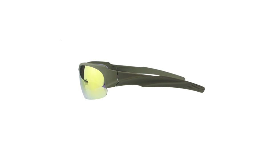 Remington T-83 Soft touch green frame safety glasses - Green/Yellow Mirror, One Size T83-Y0C