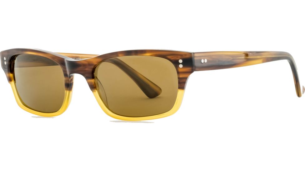 Reptile Sun Agamid Sunglasses, Tortoise Fade Frame, Titanium Gold/Glass Lens, Polarized, AGAGTF