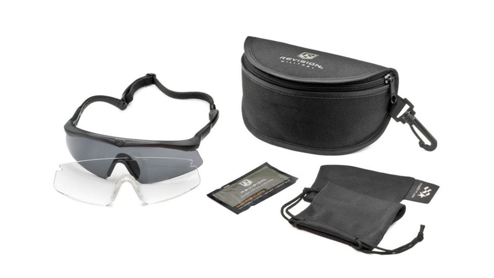 Revision Sawfly Military Kit, Small w/ Black Frame &amp; Clear &amp; Smoke Lenses 4-0076-9827