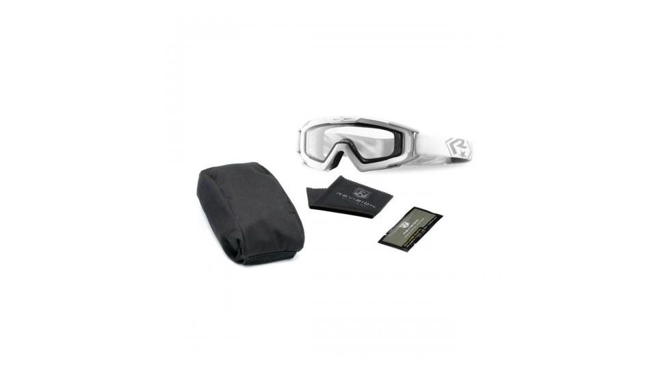 Revision Snowhawk Goggle System Basic Kit, Clear Les, White Frame, 4-0101-0006