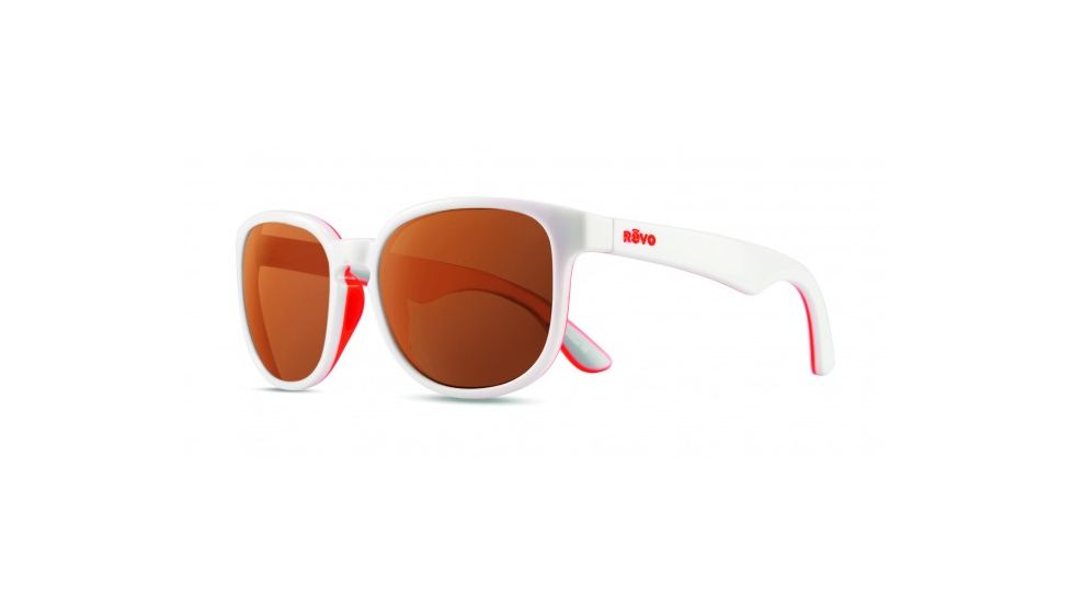 Revo Kash Global Fit Sunglasses, White/Coral/Grey Frame, Open Road Lens, Polarized, RE 1028GF 09 OR