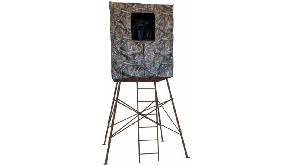 Rhino Blinds 10ft Guard Tower Quadpod Platform, Black/Steel, RTT-510