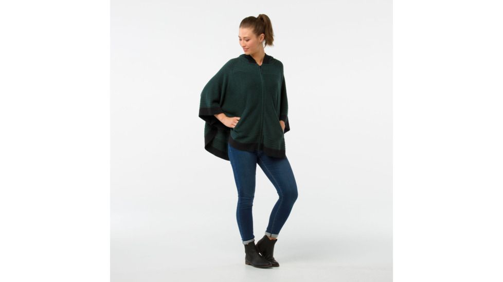 Smartwool Ripple Creek Hooded Sweater Cape-Women's, Lochness Heather, Small, SW000348961-S