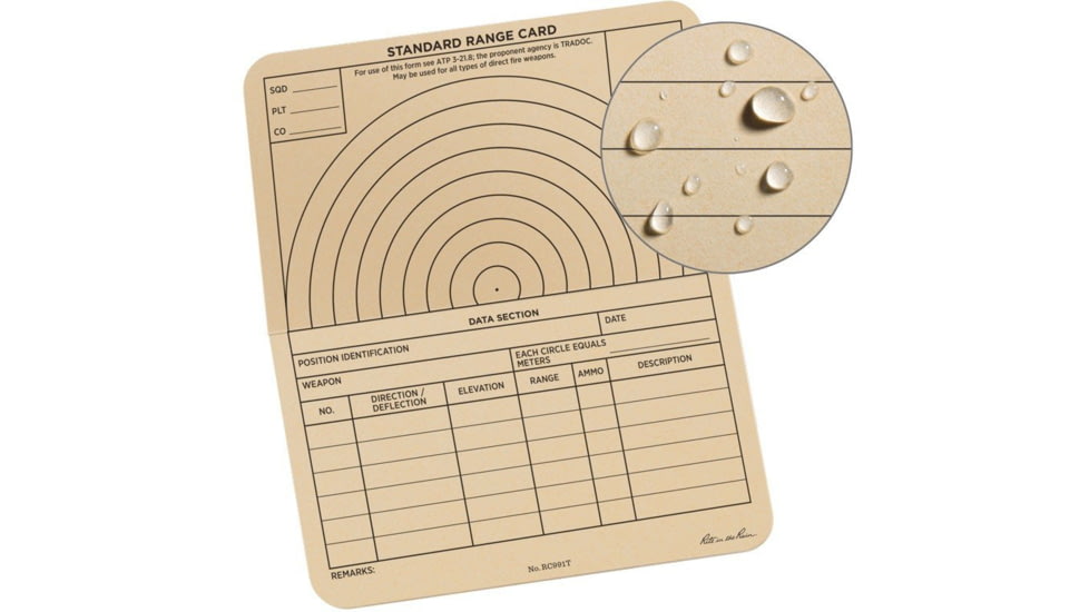 Rite in the Rain Combat Range Card, 6x5, RC991T