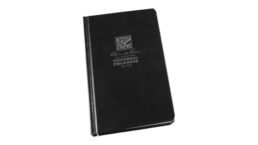 Rite in the Rain Bound Book - Fabrikoid Cover - Universal - Black, Black, 6 3/4 x 8 3/4 770F-LG