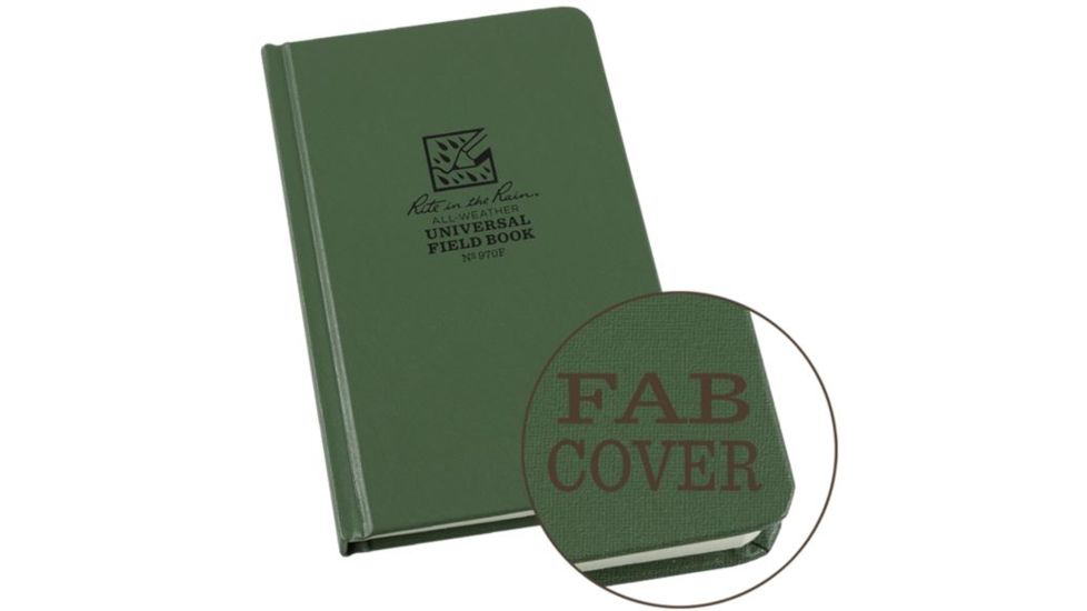 Rite in the Rain Bound Book,Fabrikoid Cover,4 3/4x7 1/2in,Green 970F