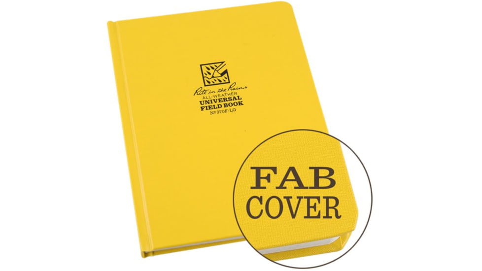Rite in the Rain Bound Book,Fabrikoid Cover,6 3/4x8 3/4,Yellow 370F-LG