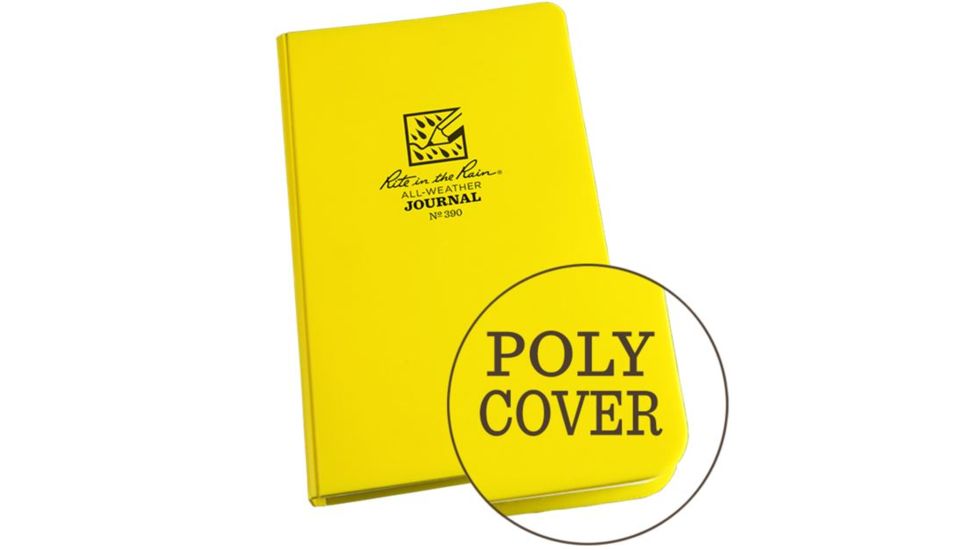 Rite in the Rain Bound Book,Poly Cover,4 3/4x7 1/2in,Journal,Yellow 390